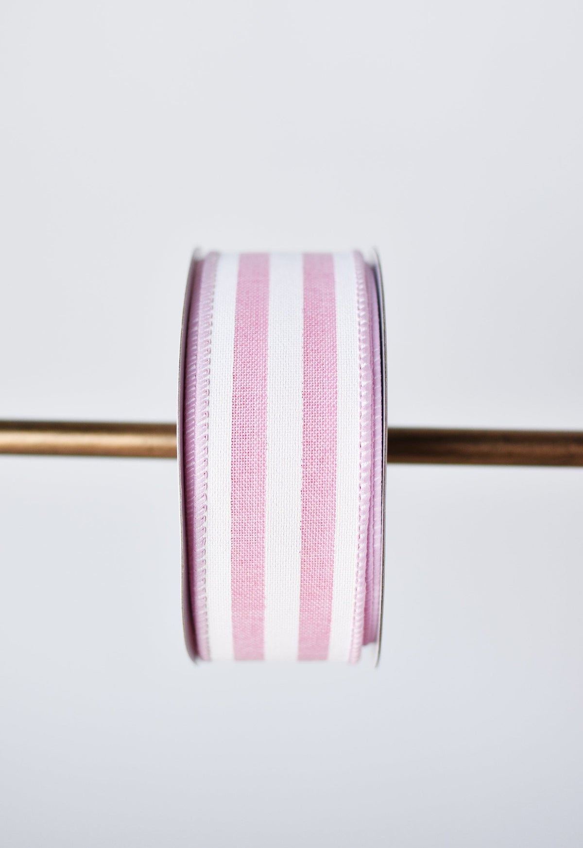 2 1/2  Striped Wired Ribbon: White on Pink Satin - 1 Yard – Sugar Pink  Boutique